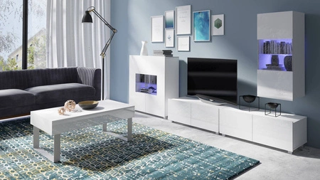 Konferenční stolek Apulia 100 cm bílý se zásuvkou jedinečný design jednoduchá konstrukce deska odolná proti polití