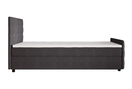 Kontinentální postel Kansas 120x200 grafit v moderním skandinávském stylu s čalouněným čelem a nohou