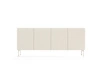 Komoda Muti 195 cm béžová s jednoduchým tvarem originální design nápadné rýhování na čelech a korpusu