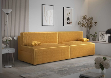 Rozkládací pohovka Brandon XL med moderní design a široká funkčnost trojrozměrná tkanina s výraznými pruhy