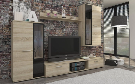 Meblościanka Senja nowoczesny design witryny mogą stać lub wisieć półki z bezpiecznego szkła hartowanego