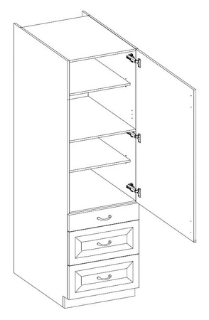 Kuchyňská skříňka Alpine 60 DKS-210 3S 1F se zásuvkami odolnými proti páře, rozlití a teplu