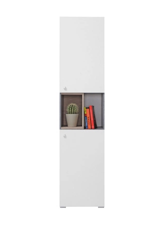Knihovna Epsilon 45 cm beton / bílá / dub ideální do pokoje pro mládež velmi praktická a má moderní vzhled