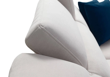 Rohová sedací souprava Kelly IV s funkcí spaní šedá pravostranná proplétaná pohodlná rohová sedací souprava nastavitelné opěrky hlavy boční čalounění s lamelami