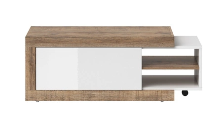 Konferenční stolek Sintra 120 cm / 153 cm dub samdal / bílý lesk originální design nastavitelná šířka stolu