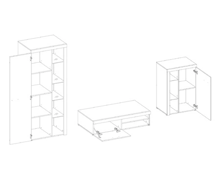 Nábytek Rene béžový písek inovativní design moderní uspořádání s elegantním charakterem s širokou funkčností