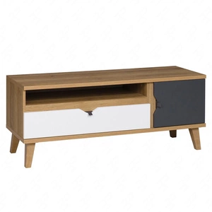 RTV skříňka Memone 120 cm dub zlatý / bílá / grafit Stylová TV skříňka ideální do pokoje pro mladé ve skandinávském stylu