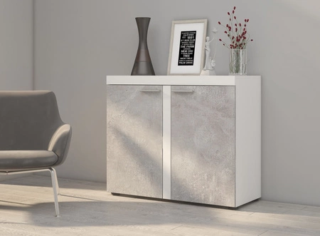 Komoda Rene 97 cm bílá / světlý beton moderní design nábytku hrany obložené speciální dýhou ABS