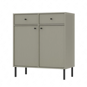 Zásuvková komoda Kioto II 84 cm eukalyptus ideální komoda do obývacího pokoje nebo ložnice v moderním stylu vysoké kovové nohy