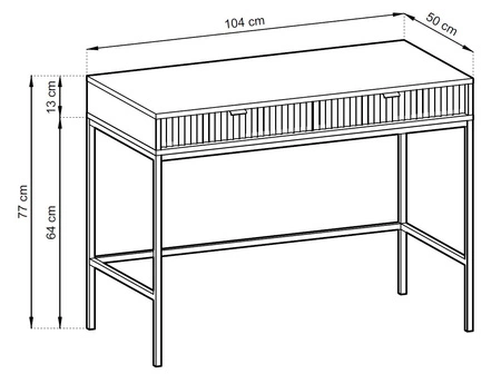 Dubová konzola Lovro Vicenza se zásuvkami stylový a funkční kus nábytku do předsíně, obývacího pokoje nebo kanceláře kontrastní černé doplňky
