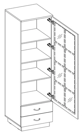 Nástěnná skříňka Scandi dub artisan / bílá klasický design nástěnné skříňky do obývacího pokoje stylové frézované fronty kovové úchyty