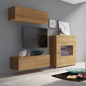 Nábytek Apulia IX dub zlatý mimořádně stylová nástěnná skříňka jednoduché jednotky hodící se do každého interiéru