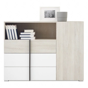 Komoda Remona 120 cm dub wilton bílá / bílá prostorná komoda do pokoje teenagera moderní design