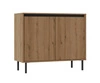 Komoda Osaka 100 cm dub evoke / černá minimalistický design ideální pro obývací pokoje a ložnice vkusné drážkované čelo