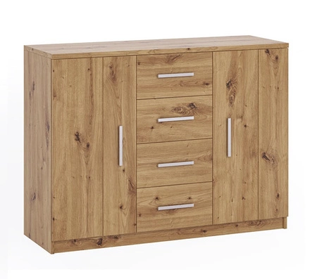 Ložnicová sestava nábytku Rico dub artisan nadčasový design ložnicová sestava nábytku prostorná posuvná skříň se zrcadlem