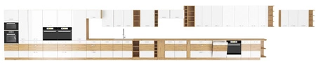 Sada kuchyňského nábytku Alpine 230 cm Skříňky vypadají skvěle v moderních i klasických interiérech