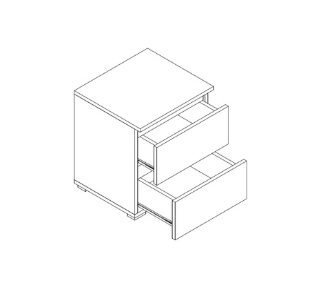 Noční stolek se zásuvkami Simple pudrově růžový funkční kus nábytku do dětského pokoje jednoduchý design