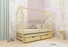 Dětská postel Chip 80x190 cm Dřevěná postel z borovice s prostornými zásuvkami Výsuvná postel pro 2 osoby do dětského pokoje