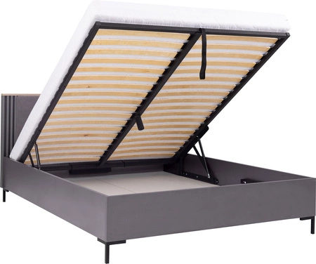 Ložnicová sestava nábytku Estan dub světlý / antracit nadčasový design ložnicová sestava nábytku prostorná posuvná skříň se zrcadlem