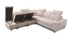 Rohová sedací souprava s funkcí spaní Buffalo IX krémová levá strana stylová rohová sedací souprava do pokoje z velurové tkaniny dekorativní polštáře