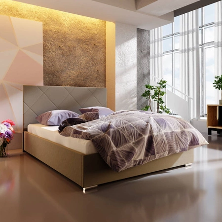 Čalouněná postel Hernani 160x200 tmavě béžová s čelem v moderním stylu ideální do ložnice