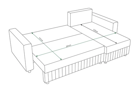 Rohová sedací souprava s funkcí spaní Pasco med pravý roh Klasická rohová sedací souprava, která se hodí do každého interiéru Ozdobné prošívání