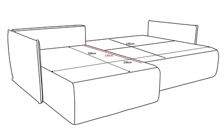 Rohová pohovka s funkcí spaní Oroso světle šedá levá pohovka měkká sametová tkanina s hydrofobním potahem nádoba na lůžkoviny