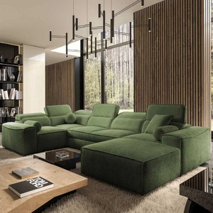 Rohová sedací souprava s funkcí spaní Viano IV zelená pravostranná designová rohová sedací souprava, která se skvěle hodí do moderních interiérů