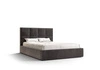 Čalouněná postel Aresa 160x200 s šedým úložným boxem v moderním skandinávském stylu s pohodlným čelem