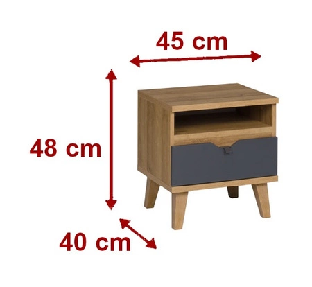 Nábytková sestava Memone zlatý dub / bílá / grafit moderní designová stylová sestava nábytku do pokoje pro mládež ve skandinávském stylu