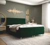 Kontinentální postel Bing 140x200 lahvově zelená v moderním skandinávském stylu s výrazným čelem