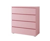 Komoda Simple 92 cm pudrově růžová funkční nábytek do dívčího pokoje jednoduchý design