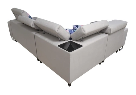 Rohová pohovka s funkcí spaní Hampton II quartz pink levá strana stylové rohové rozkládací pohovky měkká sametová potahová látka