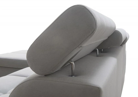 Rohová sedací souprava Dafni šedá / bílá levá strana pletené pohodlí a funkčnost při každodenním odpočinku