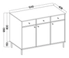 Komoda Kioto II 125 cm béžová minimalistická forma ideální komoda do ložnice nebo obývacího pokoje zlaté úchyty