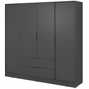 Šatní skříň Corse 206 cm grafitový moderní design ideální skříň do ložnice nebo šatny prostorné zásuvky