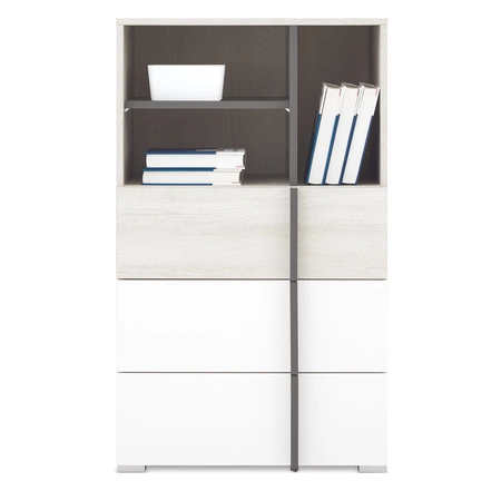 Komoda Remona 60 cm dub wilton bílá / bílá ideální komoda do pokoje pro mládež použitelný moderní design