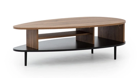 Nábytková sestava Apallo brandy dub castello moderní designová nábytková sestava na kovových nohách nástěnná skříňka do obývacího pokoje vysoké okraje stolových desek