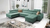 Rohová sedací souprava s funkcí spaní Bolmso VI mint right pohodlná rohová sedací souprava s nastavitelnými opěrkami hlavy dekorativní prošívání na sedáku