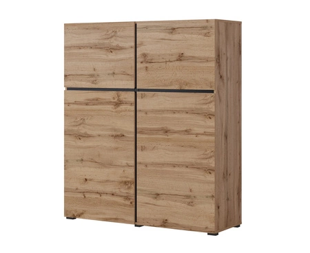 Vysoká komoda Cross 119 cm dub wotan moderní design ideální do obývacího pokoje ložnice nebo kanceláře jednoduchá forma