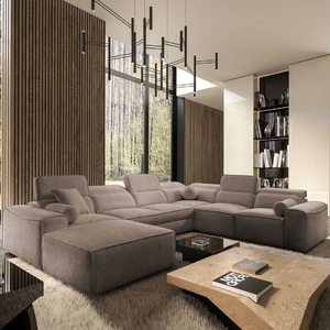 Rohová sedací souprava s funkcí spaní Viano VIII světle hnědá levá moderní rohová sedací souprava se zajímavým designem kontejnerů na lůžkoviny