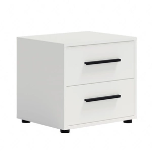 Maxione noční stolek bílý elegantní skříňka se zásuvkami do ložnice funkční nábytek v nadčasovém designu