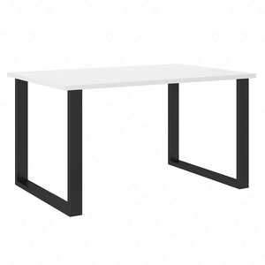 Stůl Taunton 138x90 cm bílá / černá jednoduchý tvar nábytku obohacený stylovými černými nohami v loftovém stylu odolný proti rozlití desky