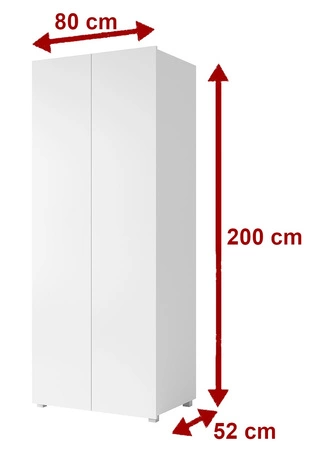 Dvoudveřová šatní skříň Apulia 80 cm dub zlatý minimalistický design jednoduchý design ideální šatní skříň do ložnice šatny nebo předsíně