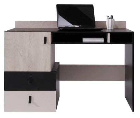 Nábytková sestava Niko černá / dub / béžová ideální do dětského nebo studentského pokoje v módním stylu