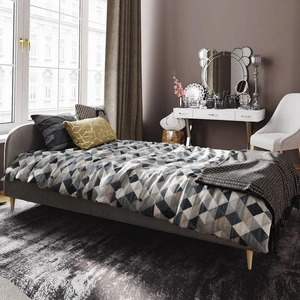 Čalouněná postel Ivrea 90x200 světle šedá s čelem v moderním stylu ideální do pokoje pro mladé nebo malé ložnice