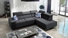 Černá pravostranná rohová pohovka Hampton VII s funkcí spaní do pokoje ze sametové látky s hladkým povrchem