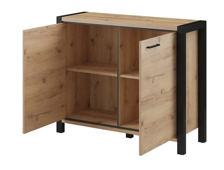 112 cm Activ komoda dub taurus / černá stylová komoda do obývacího pokoje vysoká kvalita zpracování ideální pro moderní interiéry