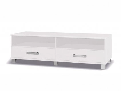 RTV skříň Maximus 150 cm bílá skříň se zásuvkami moderní design a zásuvky na válečkových pojezdech