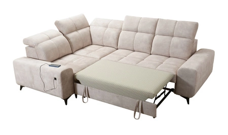 Rohová pohovka s funkcí spaní Buffalo II žlutá levá Funkční a stylová rohová pohovka s nastavitelnými opěrkami hlavy